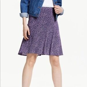 Boden Navy Blue Ditsy Floral Skater Skirt Sz 14 Womens Lightweight N